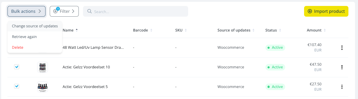 Change source of updates bulk