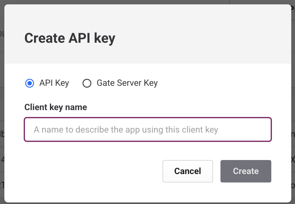 create API key