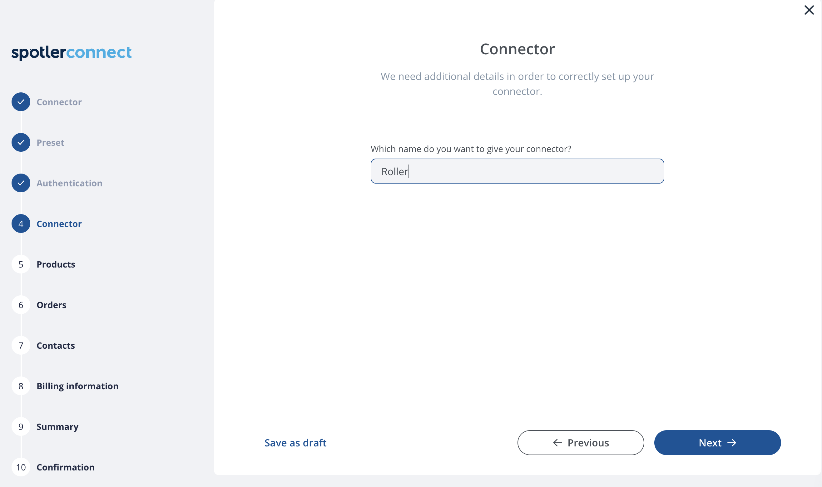 name Roller connector